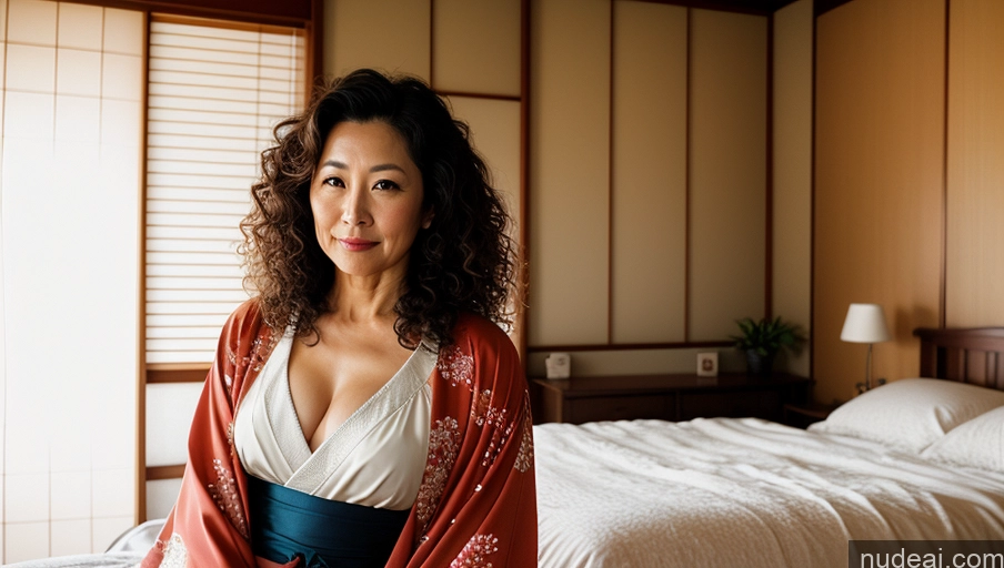related ai porn images free for Woman One 50s Sexy Face Curly Hair Japanese Bedroom Front View Kimono Bright Lighting Detailed Beautiful Vintage