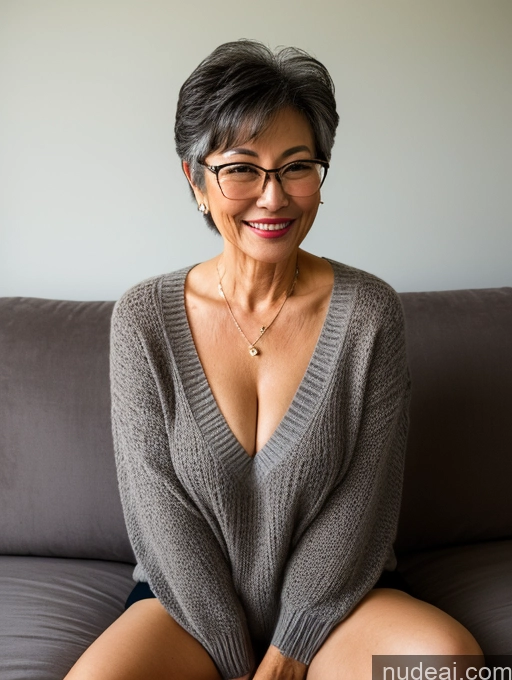 related ai porn images free for Milf Beautiful Glasses 60s Happy Sexy Face Pixie Chinese Couch Spreading Legs Sweater Pearl Jewelry Perfect Body Pubic Hair Detailed Dark Lighting Tanned Skin