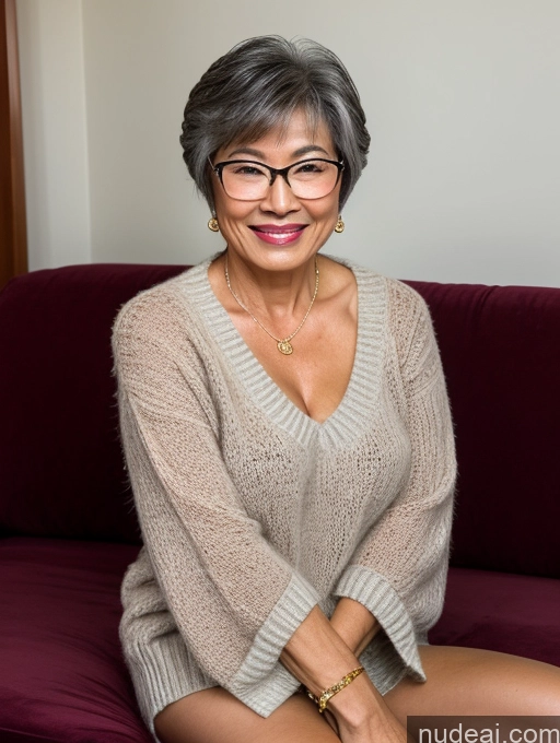 related ai porn images free for Milf Beautiful Glasses 60s Happy Sexy Face Pixie Chinese Couch Spreading Legs Sweater Pearl Jewelry Perfect Body Pubic Hair Detailed Dark Lighting Tanned Skin