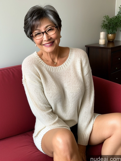 related ai porn images free for Milf Beautiful Glasses 60s Happy Sexy Face Pixie Chinese Couch Spreading Legs Sweater Pearl Jewelry Perfect Body Pubic Hair Detailed Dark Lighting Tanned Skin