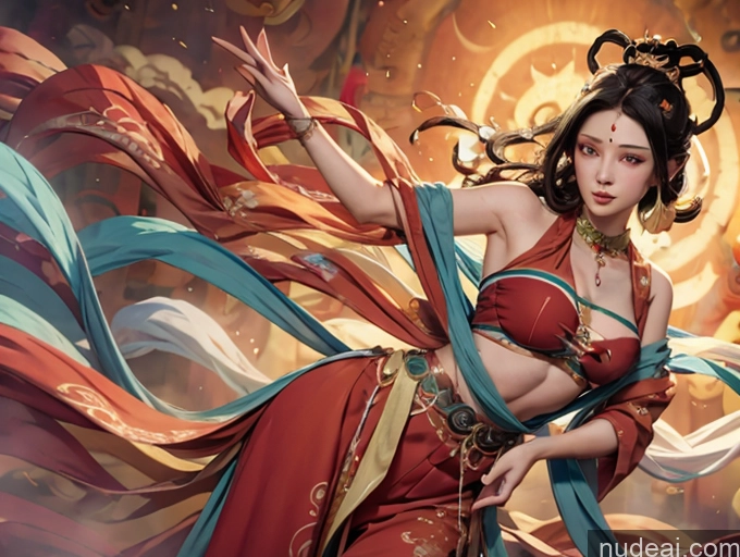 Athlete Perfect Boobs Beautiful Big Ass Big Hips Perfect Body Long Hair Black Hair Japanese Detailed Sexy Face Dunhuang (敦煌) V1 Full Frontal