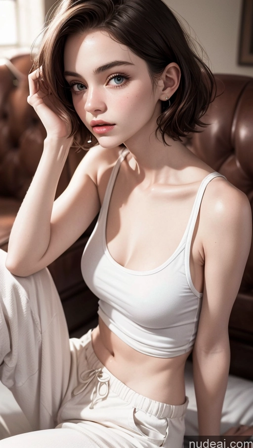 related ai porn images free for Close-up View Tank Top Pajamas 18 Fairer Skin Skinny Brunette Small Tits Harem Pants Bobcut