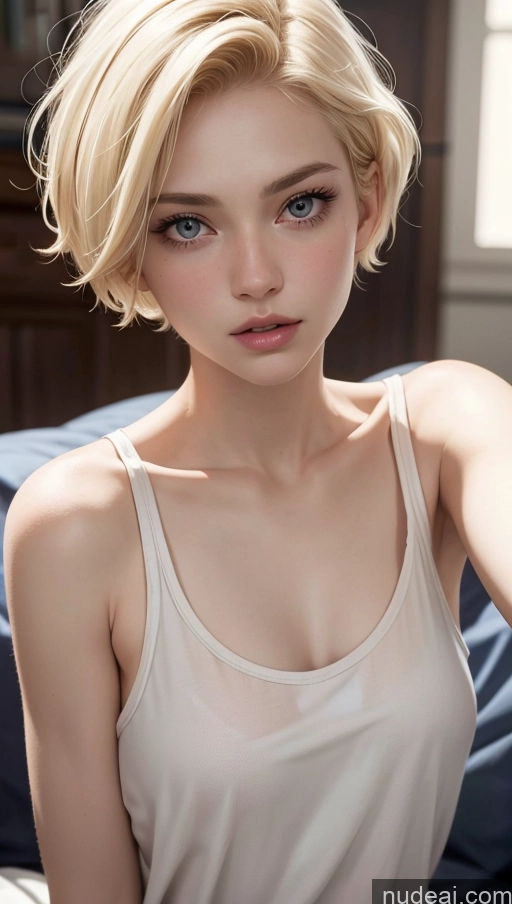 related ai porn images free for Close-up View Tank Top Pajamas 18 Fairer Skin Skinny Small Tits Blonde Short Hair