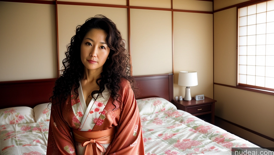 related ai porn images free for Woman One 40s Sexy Face Curly Hair Japanese Film Photo Bedroom Front View Kimono Detailed