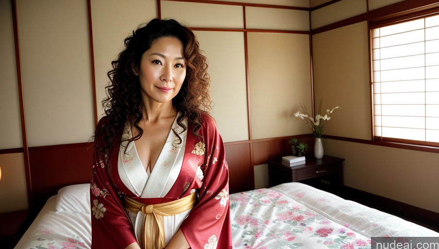 related ai porn images free for Woman One 40s Sexy Face Curly Hair Japanese Film Photo Bedroom Front View Kimono Detailed