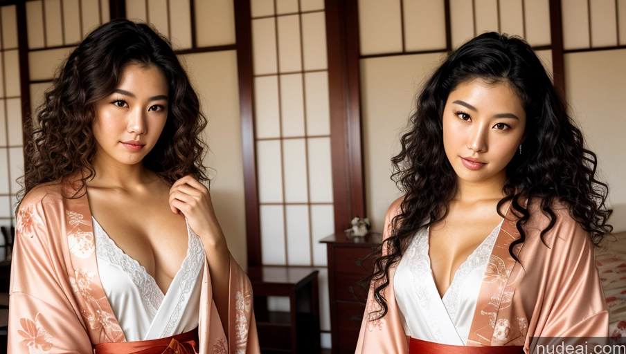 related ai porn images free for Woman One Sexy Face Film Photo Bedroom Front View Kimono Detailed Curly Hair Japanese Angel 18
