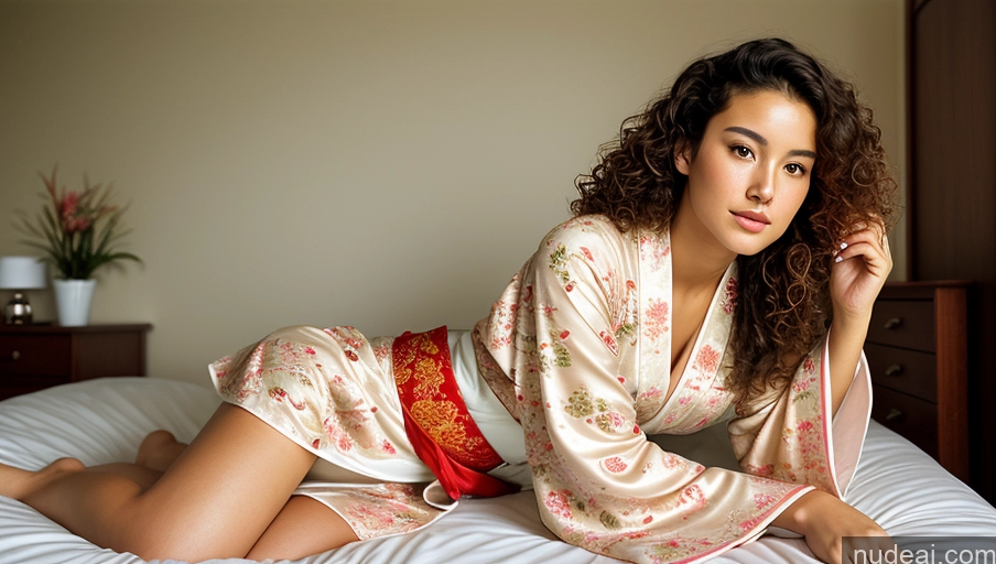 related ai porn images free for Woman One Sexy Face Film Photo Bedroom Front View Kimono Detailed Curly Hair Angel 18 Spanish