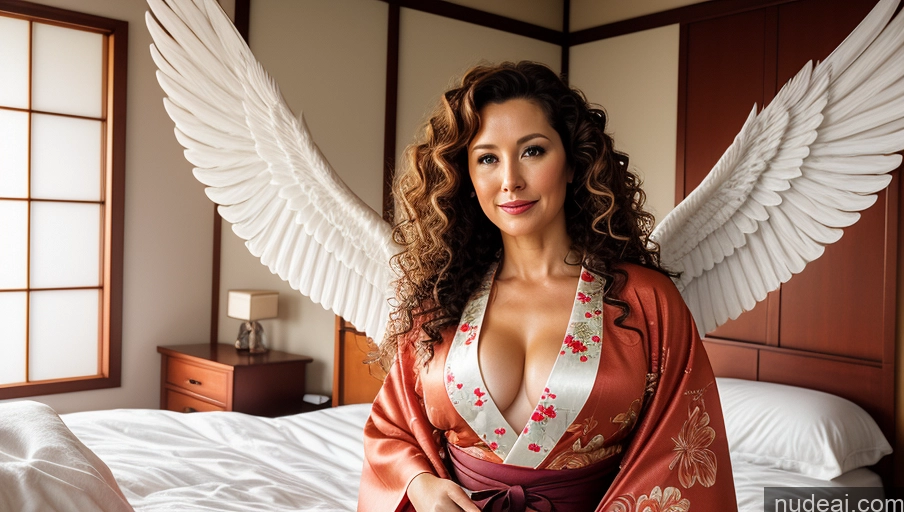 related ai porn images free for Woman One Sexy Face Film Photo Bedroom Front View Kimono Detailed Curly Hair Angel 40s Czech