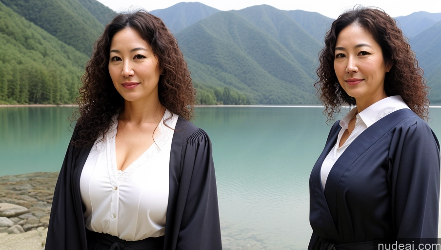 related ai porn images free for Woman One Sexy Face Front View Curly Hair Thick Japanese 40s Soft + Warm Lake Professor