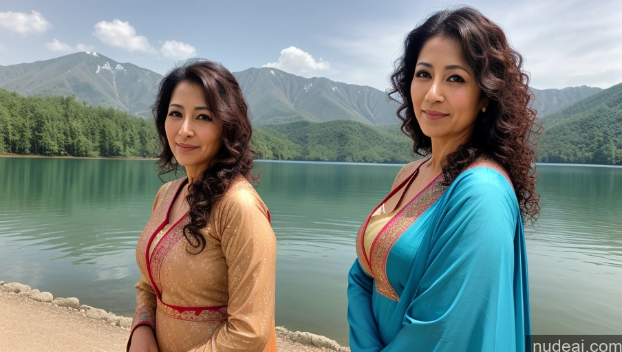 related ai porn images free for Woman One Sexy Face Front View Curly Hair Thick Japanese 40s Soft + Warm Lake Salwar