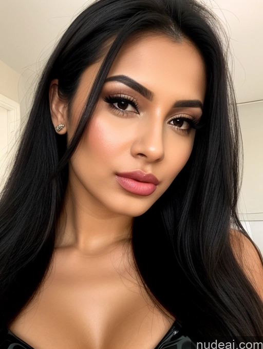 related ai porn images free for Woman Beautiful Perfect Body Bright Lighting Black Hair 20s Cleavage Long Hair Close-up View Dress Latex Pouting Lips Indian Small Tits