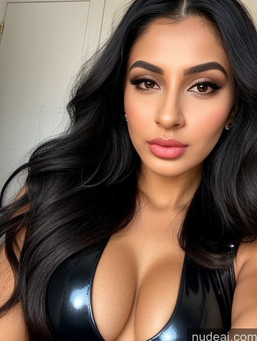 related ai porn images free for Woman Beautiful Perfect Body Bright Lighting Black Hair 20s Cleavage Long Hair Close-up View Dress Latex Pouting Lips Indian Small Tits