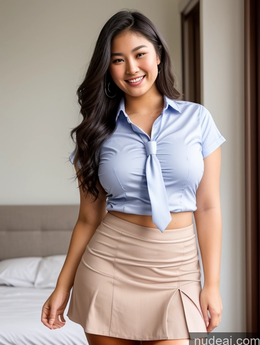 related ai porn images free for Beautiful Thick Big Hips Perfect Body 18 Happy Laughing Asian Front View Nude Mini Skirt Shirt Tie Cleavage