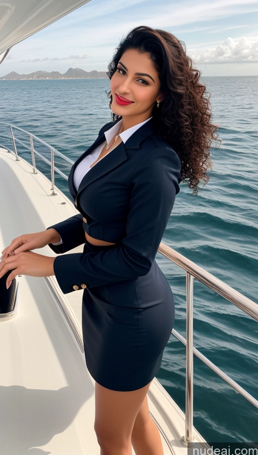 related ai porn images free for Woman One Lipstick Beautiful Perfect Boobs Perfect Body 18 Sexy Face Black Hair Curly Hair Arabic Yacht Front View Flight Attendant Detailed
