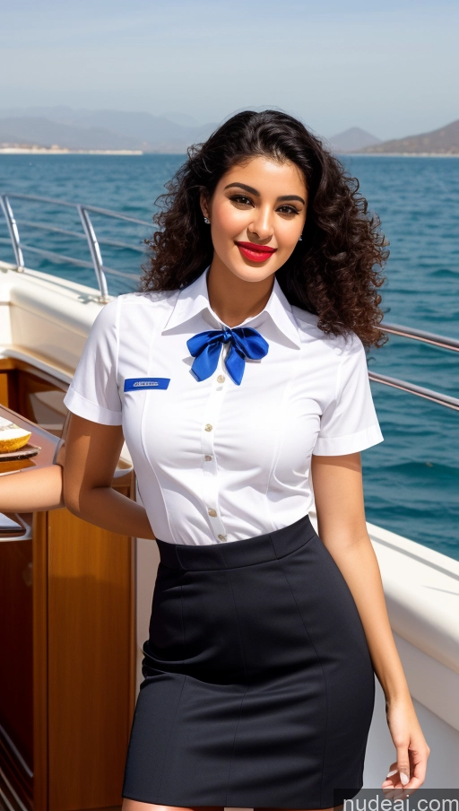 related ai porn images free for Woman One Lipstick Beautiful Perfect Boobs Perfect Body 18 Sexy Face Black Hair Curly Hair Arabic Yacht Front View Flight Attendant Detailed