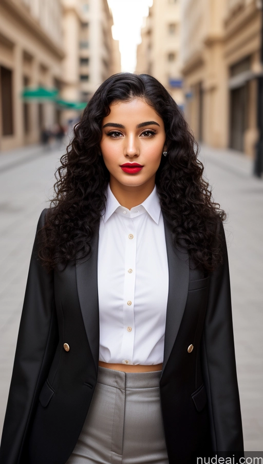 related ai porn images free for Woman One Lipstick Beautiful Perfect Body 18 Sexy Face Black Hair Arabic Front View Detailed Curly Hair Street Suit