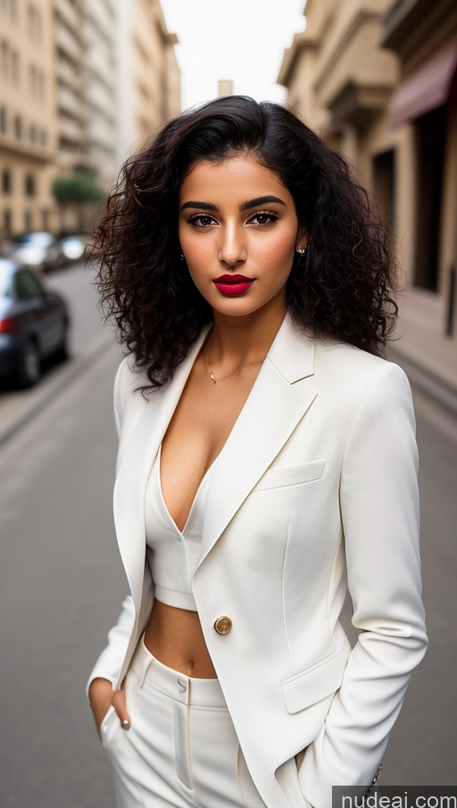 related ai porn images free for Woman One Lipstick Beautiful Perfect Body 18 Sexy Face Black Hair Arabic Front View Detailed Curly Hair Street Suit