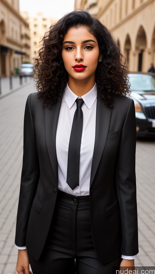 related ai porn images free for Woman One Lipstick Beautiful Perfect Body 18 Sexy Face Black Hair Arabic Front View Detailed Curly Hair Street Suit