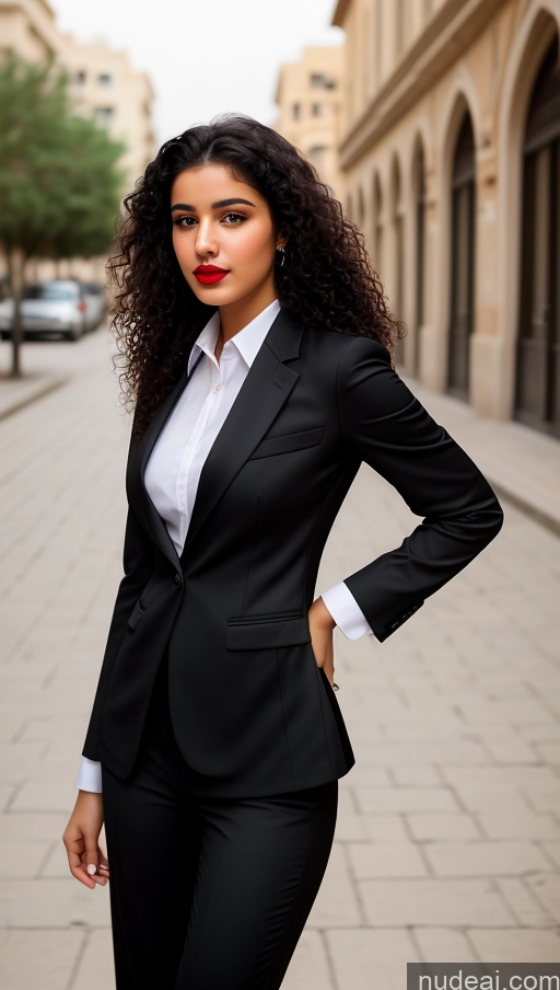 related ai porn images free for Woman One Lipstick Beautiful Perfect Body 18 Sexy Face Black Hair Arabic Front View Detailed Curly Hair Street Suit