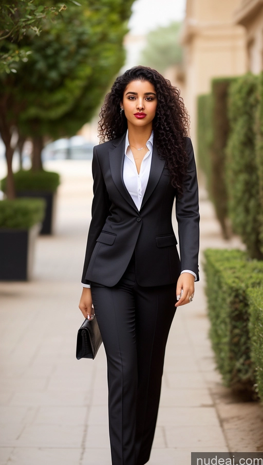related ai porn images free for Woman One Lipstick Beautiful Perfect Body 18 Sexy Face Black Hair Arabic Front View Detailed Curly Hair Street Suit