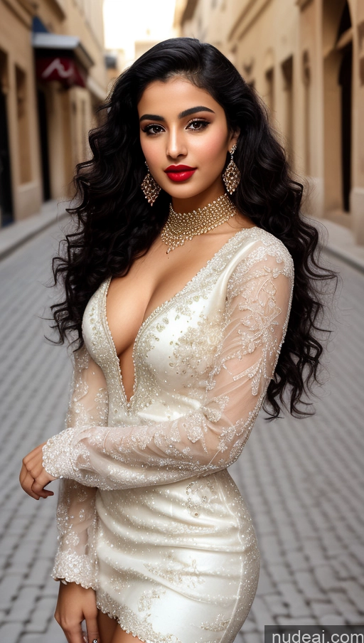 related ai porn images free for Woman One Lipstick Beautiful Perfect Body 18 Sexy Face Black Hair Arabic Front View Detailed Curly Hair Street Wedding