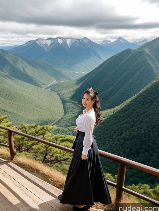related ai porn images free for One Woman Big Ass Big Hips Busty 18 Black Hair Japanese Long Skirt Blouse Bows Mountains