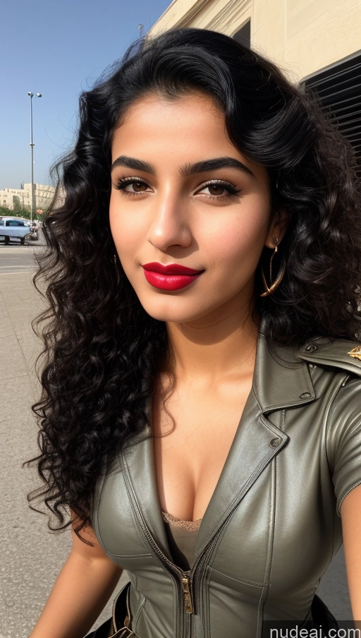 related ai porn images free for Woman One Lipstick Beautiful Perfect Body 18 Sexy Face Black Hair Arabic Front View Detailed Curly Hair Street Pilot