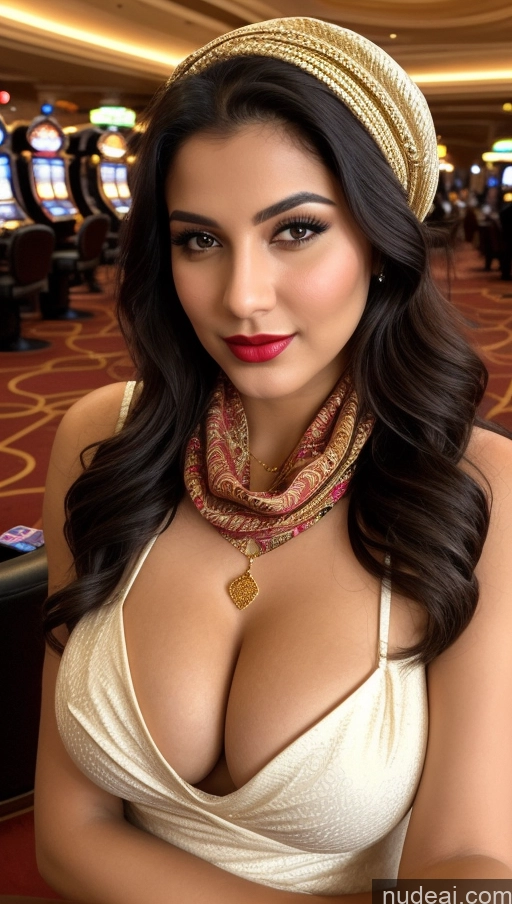 related ai porn images free for Woman One Busty Perfect Boobs Beautiful Lipstick Perfect Body 18 Seductive Black Hair Hair Bun Arabic Front View Shirt Stylish Sundress Scarf Jewelry Detailed Hat Casino Long Skirt Gold Jewelry