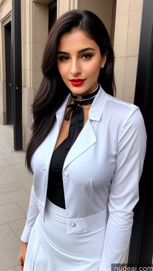 related ai porn images free for One Woman Busty Perfect Boobs Beautiful Lipstick 18 Perfect Body Sexy Face Black Hair Street Front View Choker Flight Attendant Detailed Jacket Chemise Stylish Long Skirt Arabic Ponytail