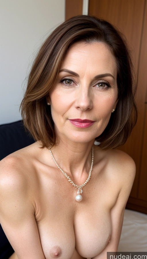 related ai porn images free for Brunette Skin Detail (beta) Beautiful Milf Fairer Skin Lipstick Pearl Jewelry Detailed Bobcut Sexy Face 50s German Busty