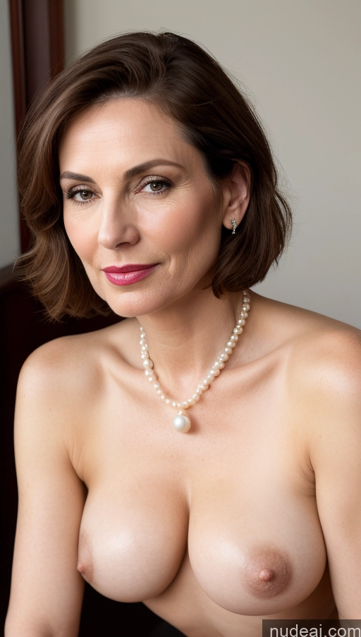 related ai porn images free for Brunette Skin Detail (beta) Beautiful Milf Fairer Skin Lipstick Pearl Jewelry Detailed Bobcut Sexy Face 50s German Busty