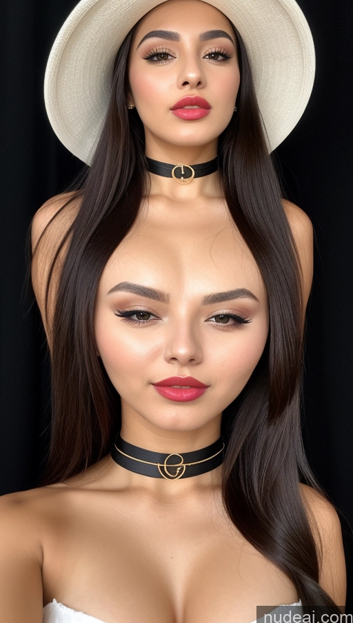 related ai porn images free for Woman One Busty Perfect Boobs Beautiful Lipstick Perfect Body 18 Sexy Face Ponytail Arabic Detailed Stage Dress Hat Choker Black Hair