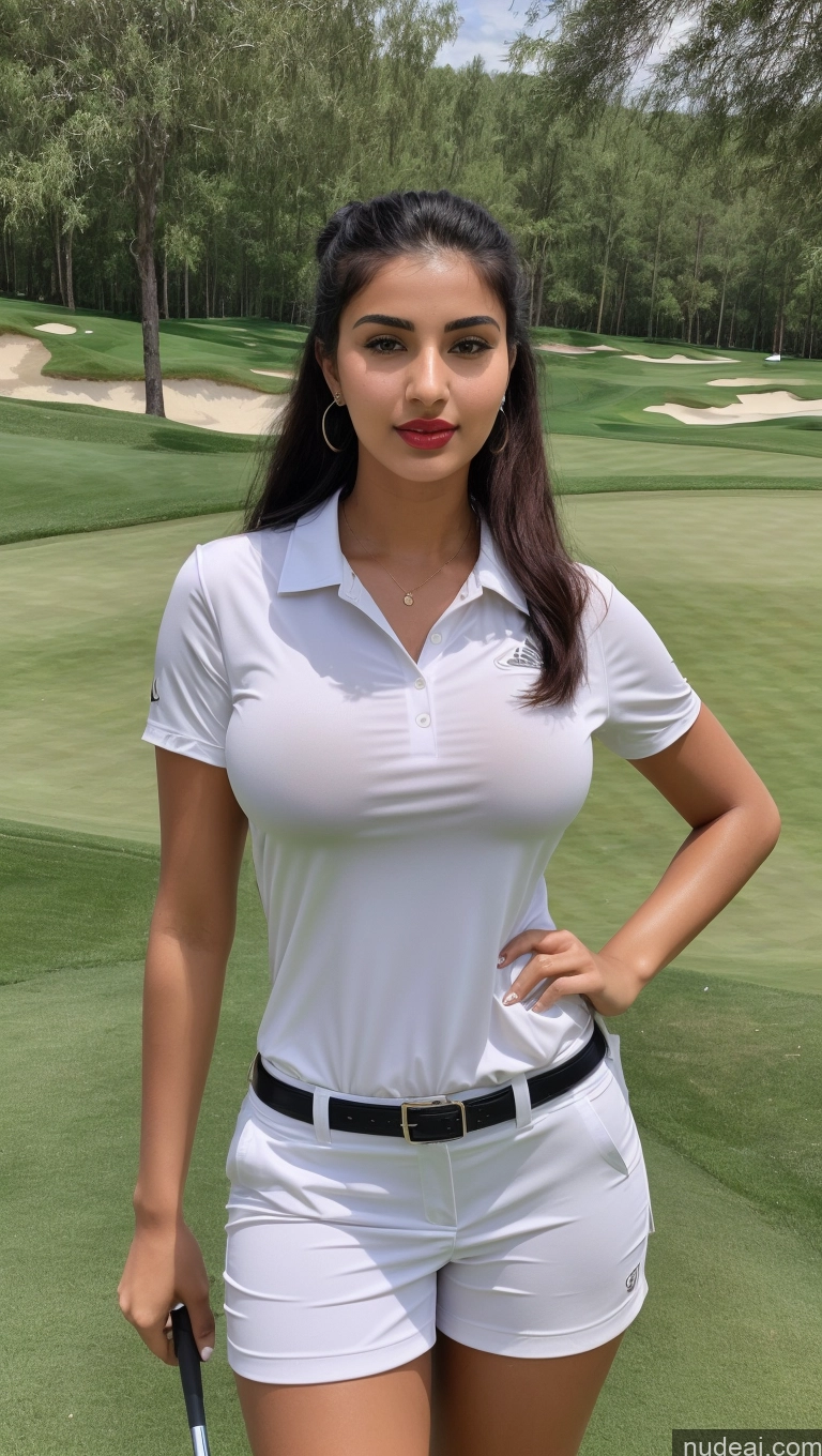 related ai porn images free for Woman One Busty Beautiful Lipstick Perfect Body 18 Sexy Face Black Hair Ponytail Arabic Front View Detailed Golf