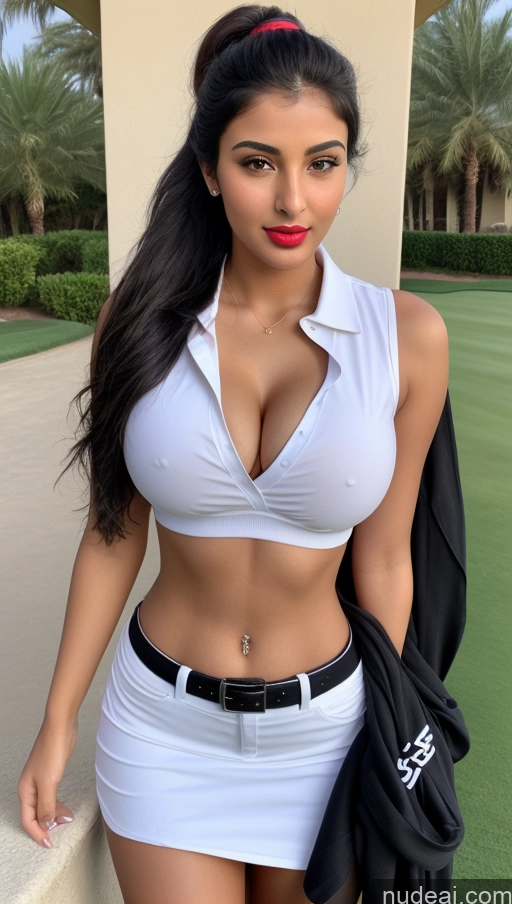 related ai porn images free for Woman One Busty Beautiful Lipstick Perfect Body 18 Sexy Face Black Hair Ponytail Arabic Front View Detailed Golf
