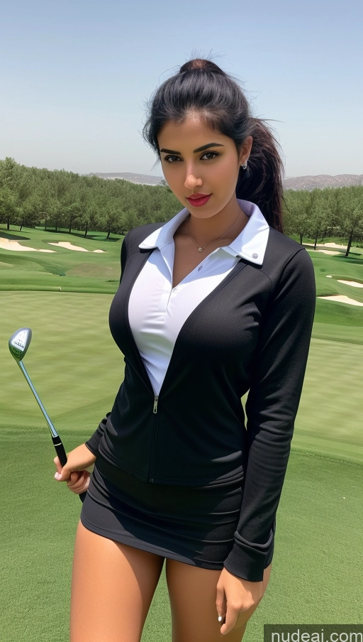 related ai porn images free for Woman One Busty Beautiful Lipstick Perfect Body 18 Sexy Face Black Hair Ponytail Arabic Front View Detailed Golf