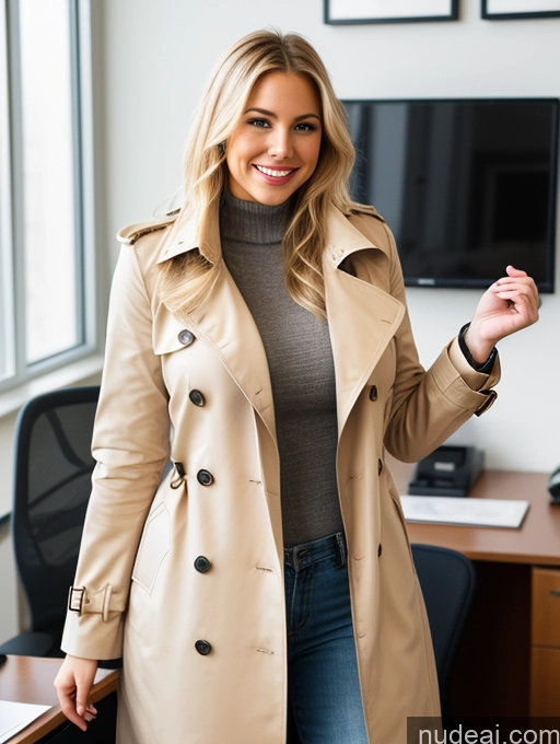 related ai porn images free for Model One Big Ass 20s Happy Blonde Long Hair Russian Bright Lighting Perfect Body Huge Boobs Office Trench Coat