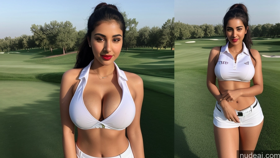 related ai porn images free for Woman One Busty Perfect Boobs Perfect Body Lipstick 18 Sexy Face Black Hair Ponytail Arabic Front View Golf Detailed