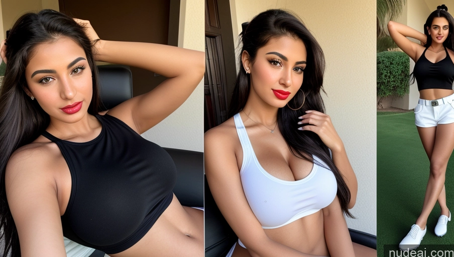 related ai porn images free for Woman One Busty Perfect Boobs Perfect Body Lipstick 18 Sexy Face Black Hair Ponytail Arabic Front View Golf Detailed