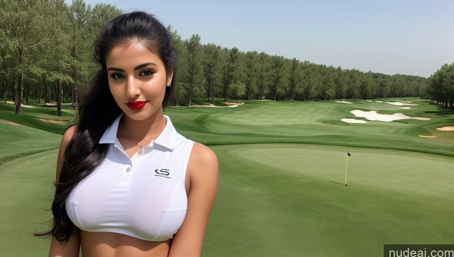 related ai porn images free for Woman One Busty Perfect Boobs Perfect Body Lipstick 18 Sexy Face Black Hair Ponytail Arabic Front View Golf Detailed