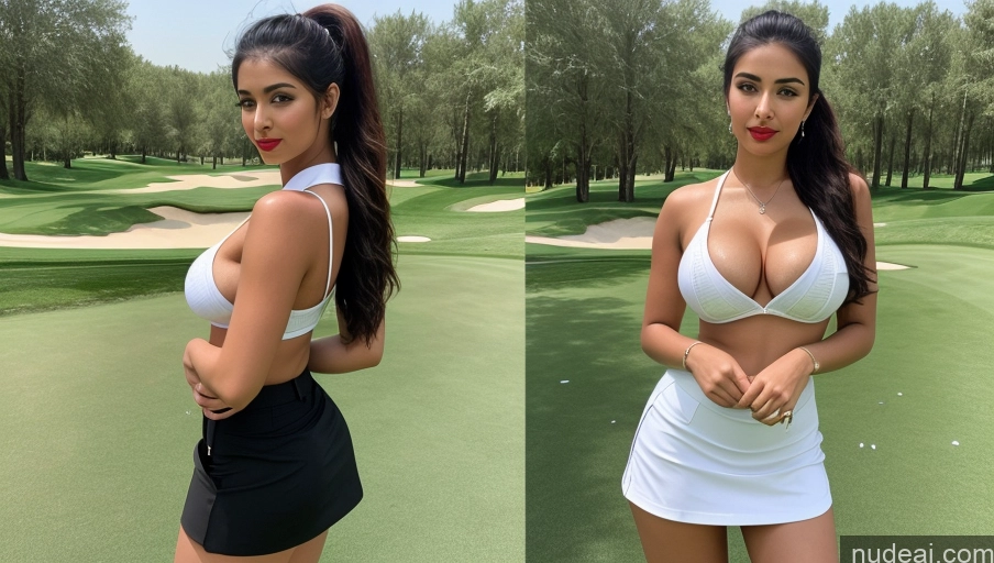 related ai porn images free for Woman One Busty Perfect Boobs Perfect Body Lipstick 18 Sexy Face Black Hair Ponytail Arabic Front View Golf Detailed