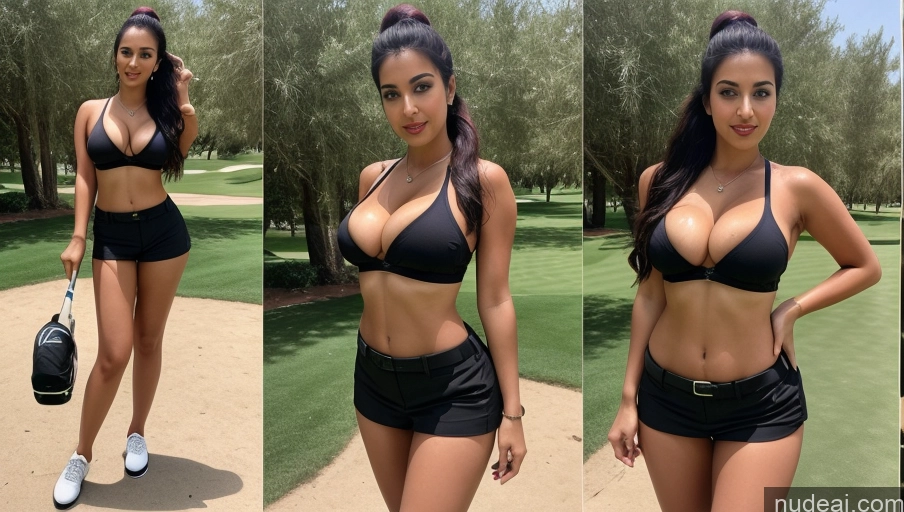 related ai porn images free for Woman One Busty Perfect Boobs Perfect Body Lipstick 18 Sexy Face Black Hair Ponytail Arabic Front View Golf Detailed