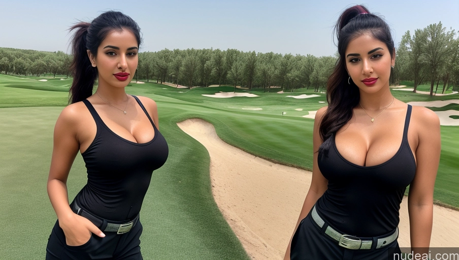 related ai porn images free for Woman One Busty Perfect Boobs Perfect Body Lipstick 18 Sexy Face Black Hair Ponytail Arabic Front View Golf Detailed