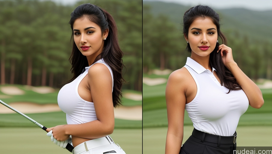 related ai porn images free for Woman One Busty Beautiful Perfect Body 18 Sexy Face Black Hair Ponytail Arabic Front View Detailed Golf Lipstick