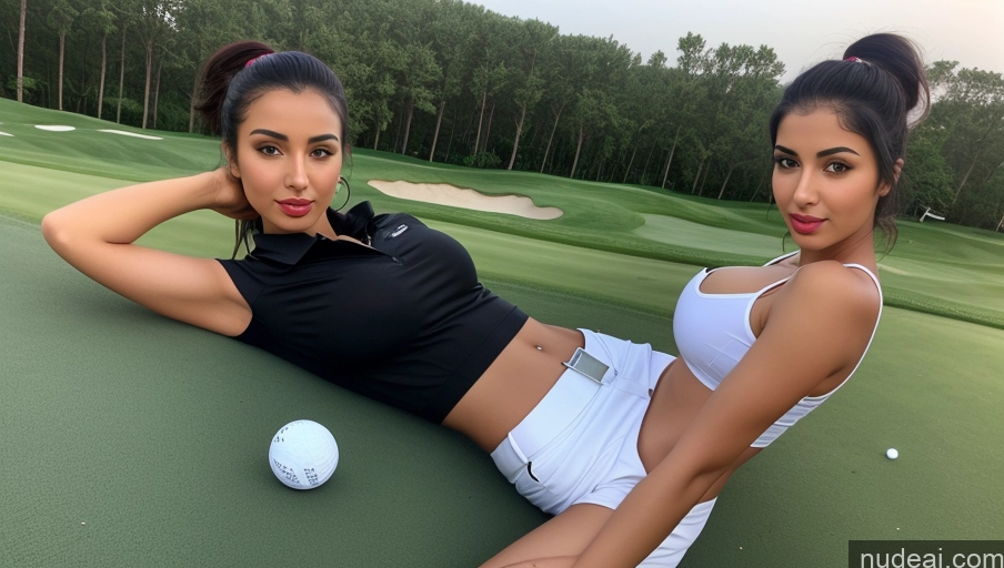 related ai porn images free for Woman One Busty Beautiful Perfect Body 18 Sexy Face Black Hair Ponytail Arabic Front View Detailed Golf Lipstick