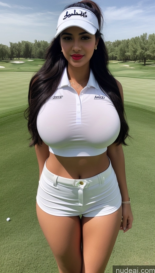 related ai porn images free for Woman One Busty Perfect Boobs Perfect Body 18 Sexy Face Black Hair Ponytail Arabic Front View Golf Detailed Lipstick