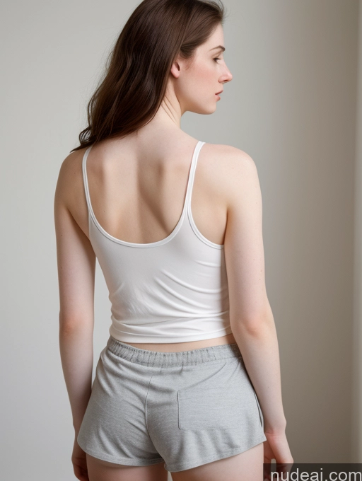 related ai porn images free for Fairer Skin 18 Small Tits Tank Top Short Shorts Back View