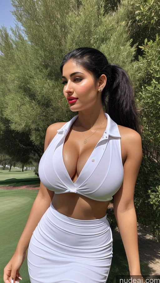 related ai porn images free for Woman One Busty Perfect Body 18 Sexy Face Black Hair Ponytail Arabic Front View Golf Detailed Lipstick