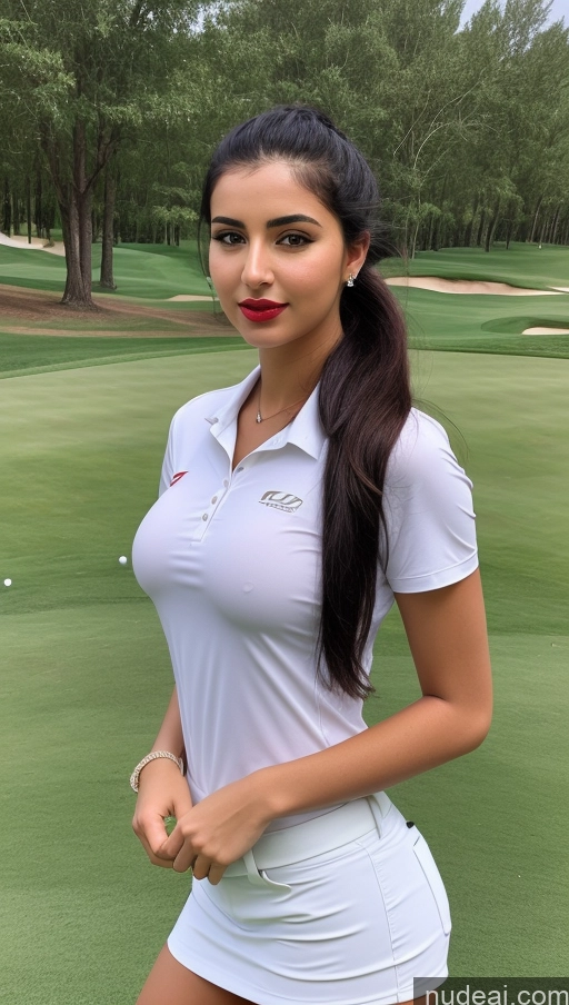 related ai porn images free for Woman One Busty Perfect Body 18 Sexy Face Black Hair Ponytail Arabic Front View Golf Detailed Lipstick
