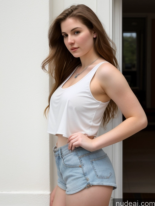 related ai porn images free for Fairer Skin Pubic Hair 18 Small Tits Busty Tank Top Short Shorts Big Hips Side View