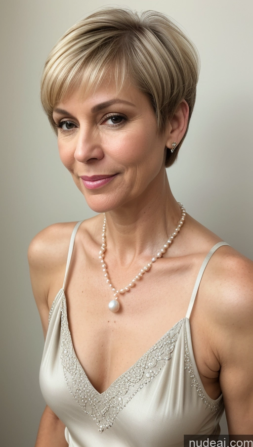 related ai porn images free for Woman 50s Beautiful Skin Detail (beta) Cleavage Pearl Jewelry White Short Hair Tunic